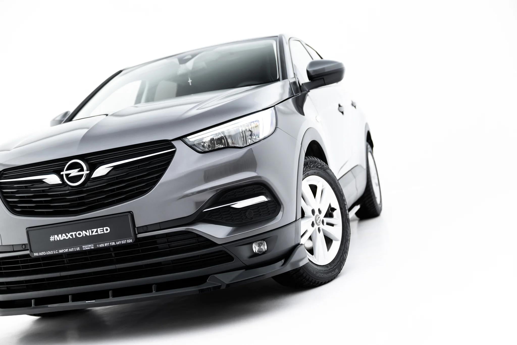 Maxton Design Street+ Spoilerlippe Front Ansatz Passend für Opel Grandland Mk1 Schwarz Hochglanz