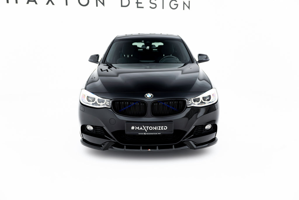 Maxton Design Street+ Spoilerlippe Front Ansatz V.1 passend für BMW 3er GT M-Paket F34 schwarz Hochglanz