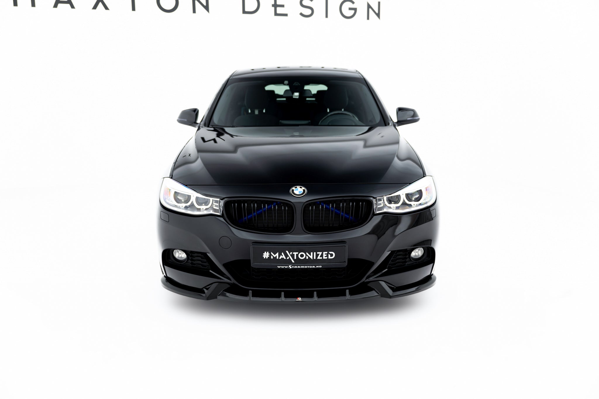 Maxton Design Street+ Spoilerlippe Front Ansatz V.1 passend für BMW 3er GT M-Paket F34 schwarz Hochglanz