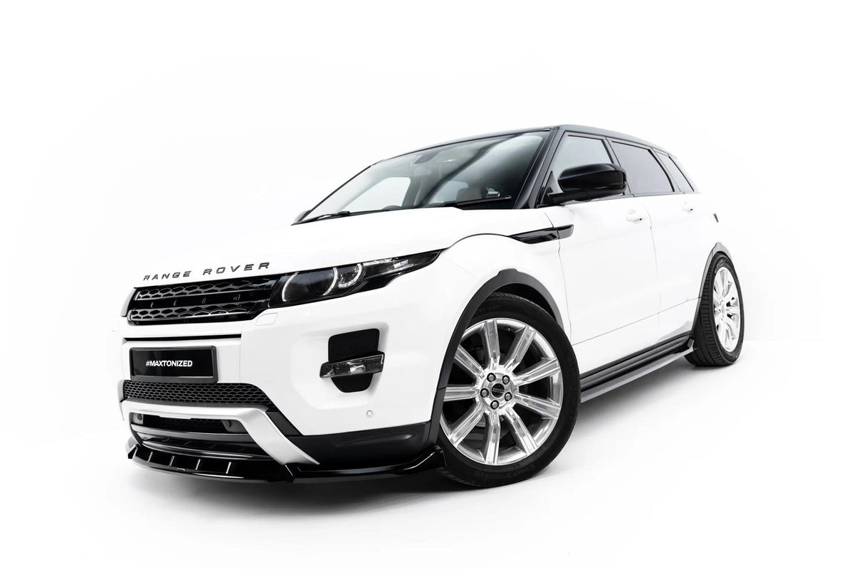 Maxton Design Street+ Spoilerlippe Front Ansatz für Land Rover Range Rover Evoque Mk1 [2011-2013] | Schwarz Hochglanz | ABS-Kunststoff | mit TTG (eintragungsfrei)