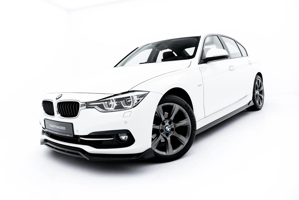 Maxton Design Street+ Spoilerlippe Front Ansatz passend für BMW 3er Sportline Limousine / Touring F30 / F31 schwarz Hochglanz