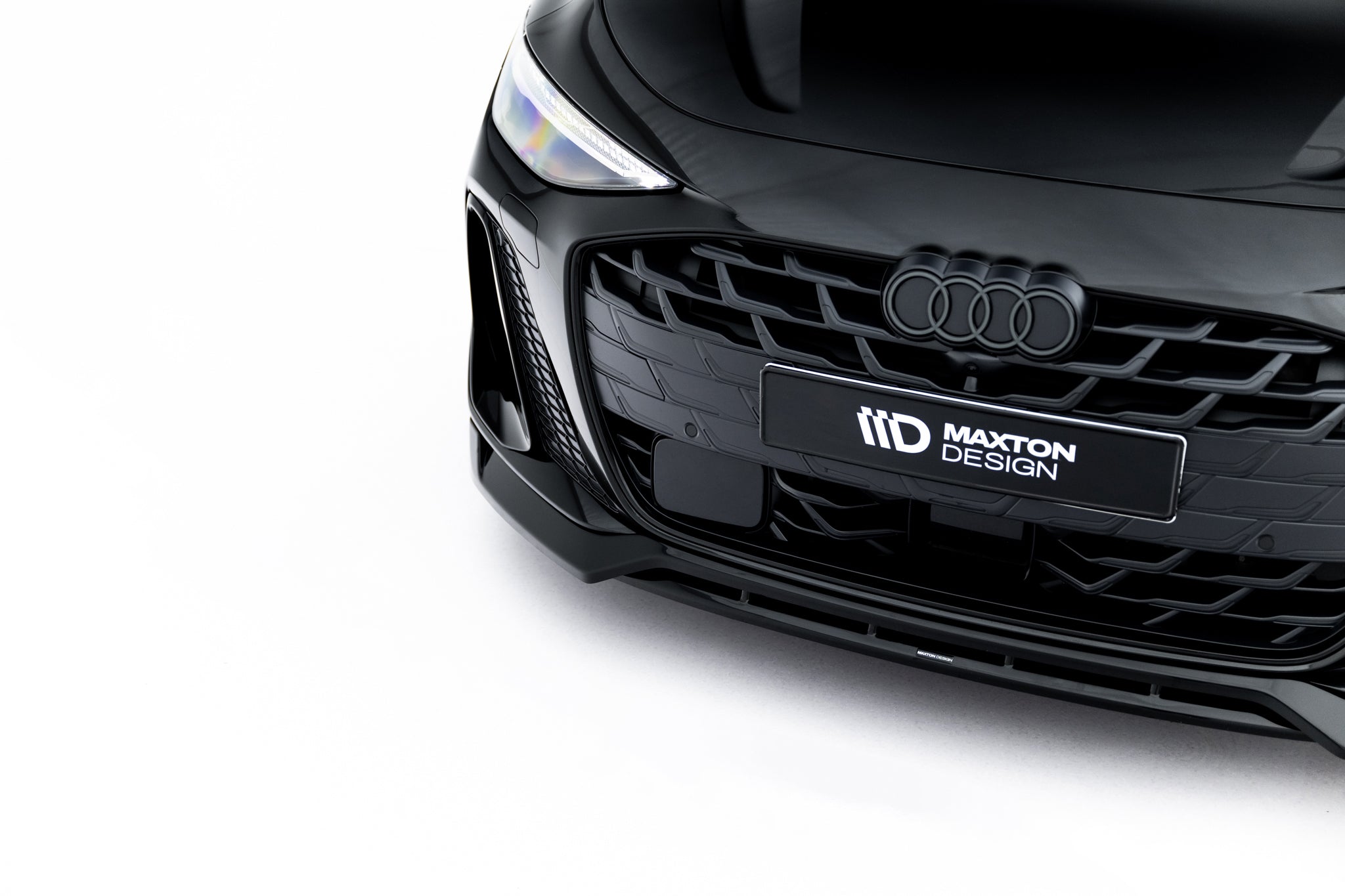 Maxton Design Street+ Spoilerlippe Front Ansatz V.1 passend für Audi A6 S-Line C9 schwarz Hochglanz