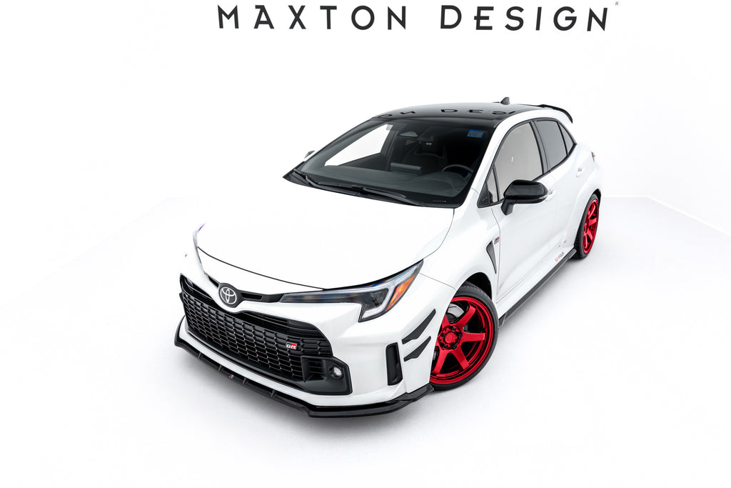 Maxton Design Street+ Spoilerlippe Front Ansatz V.1 passend für Toyota GR Corolla Mk12 schwarz Hochglanz