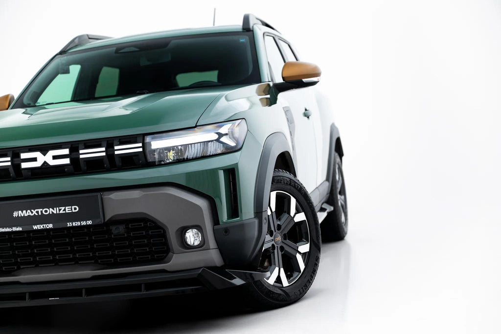 Maxton Design Street+ Spoilerlippe Front Ansatz Passend für Dacia Duster Mk3 Schwarz Hochglanz
