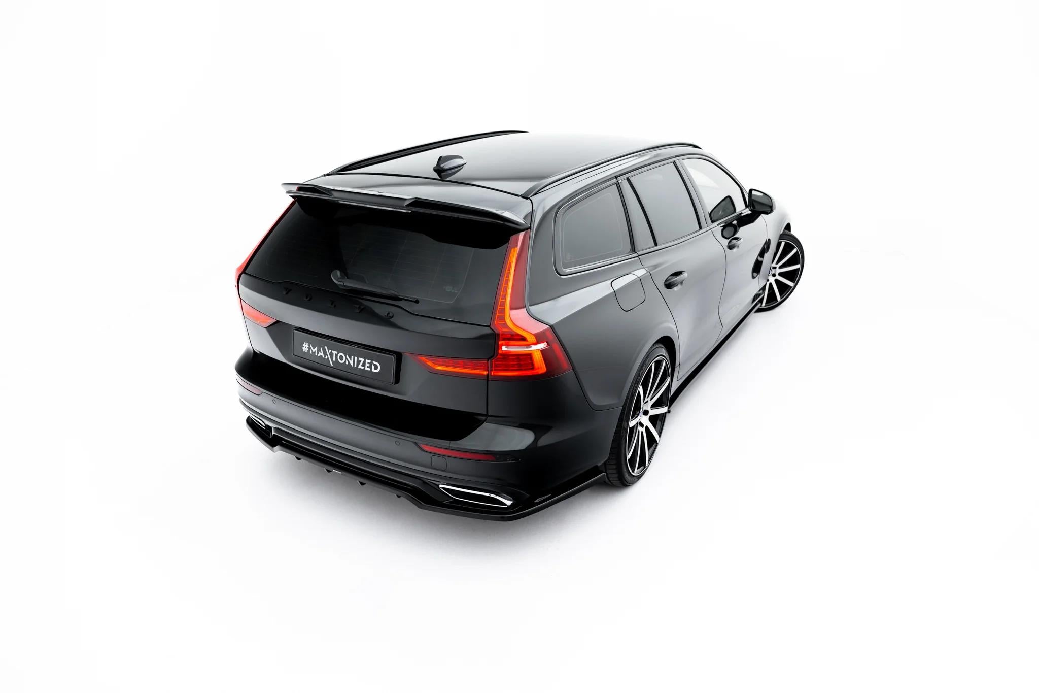 Maxton Design Heckspoiler Lippe 3D Volvo V60 R-Design Mk3 Schwarz Hochglanz