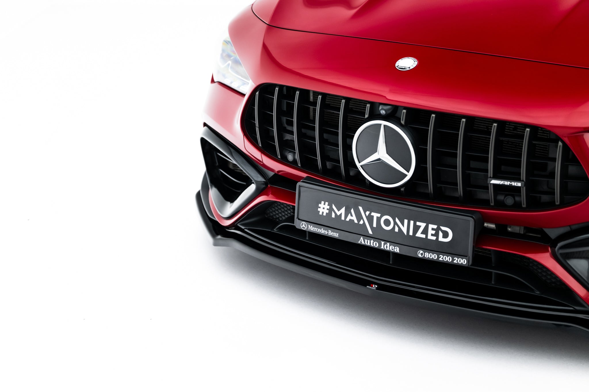 Maxton Design Street+ Spoilerlippe Front Ansatz V.4 passend für Mercedes-AMG CLA 45 Aero C118 schwarz Hochglanz