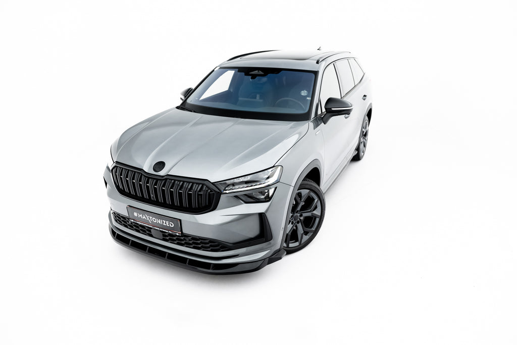 Maxton Design Street+ Spoilerlippe Front Ansatz V.2 passend für Skoda Kodiaq Sportline Mk2 schwarz Hochglanz