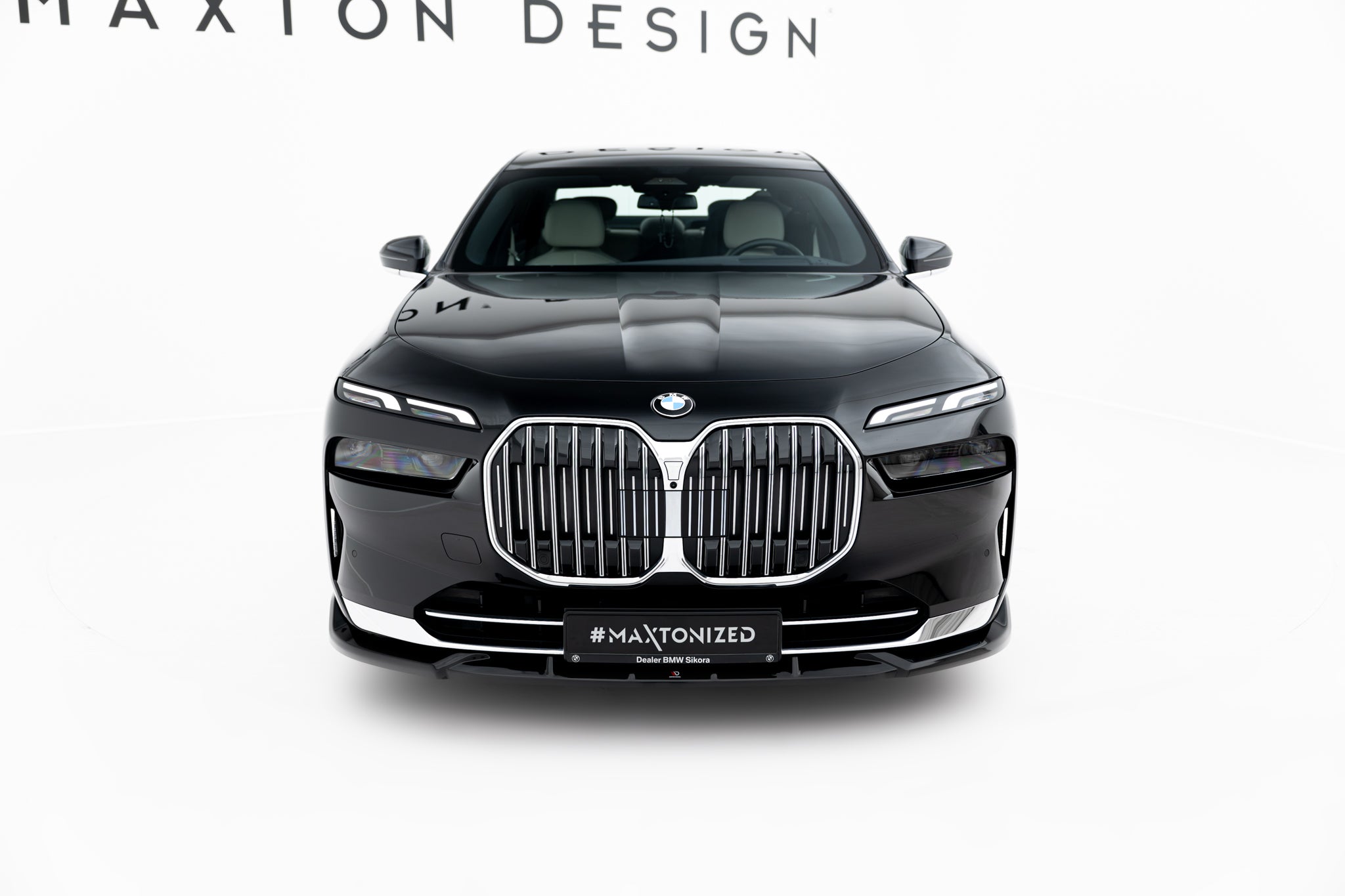Maxton Design Street+ Spoilerlippe Front Ansatz V.1 passend für BMW 7 G70 schwarz Hochglanz