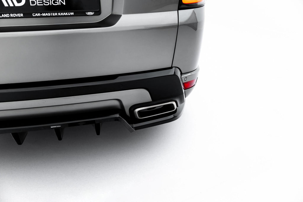 Maxton Design Street+ Mittlerer Diffusor RACE passend für Land Rover Range Rover Sport Mk2 Facelift schwarz Hochglanz