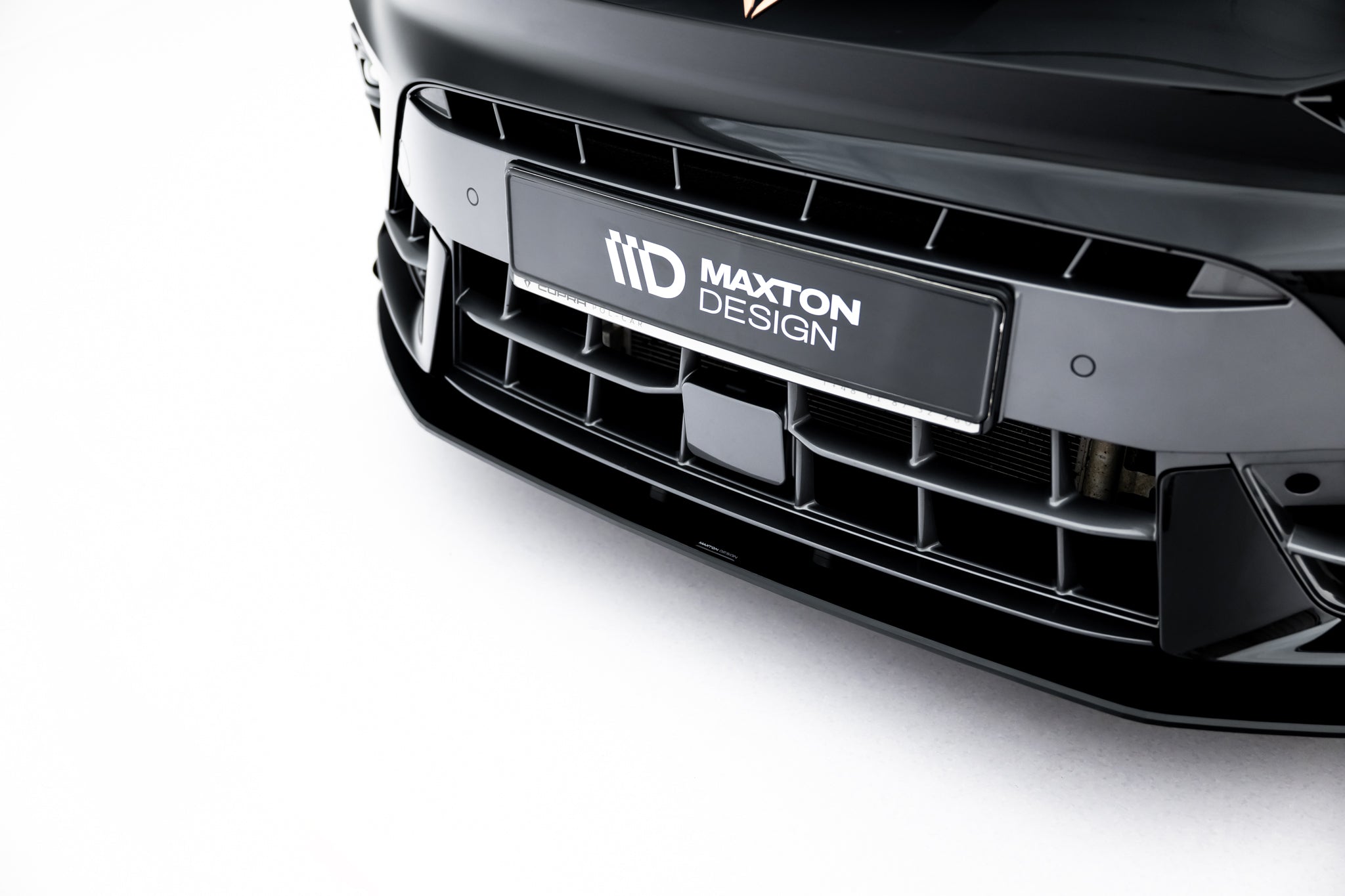 Maxton Design Street Pro Street+ Spoilerlippe Front Ansatz + Flaps passend für Cupra Leon ST / Hatchback Mk1 Facelift schwarz Hochglanz