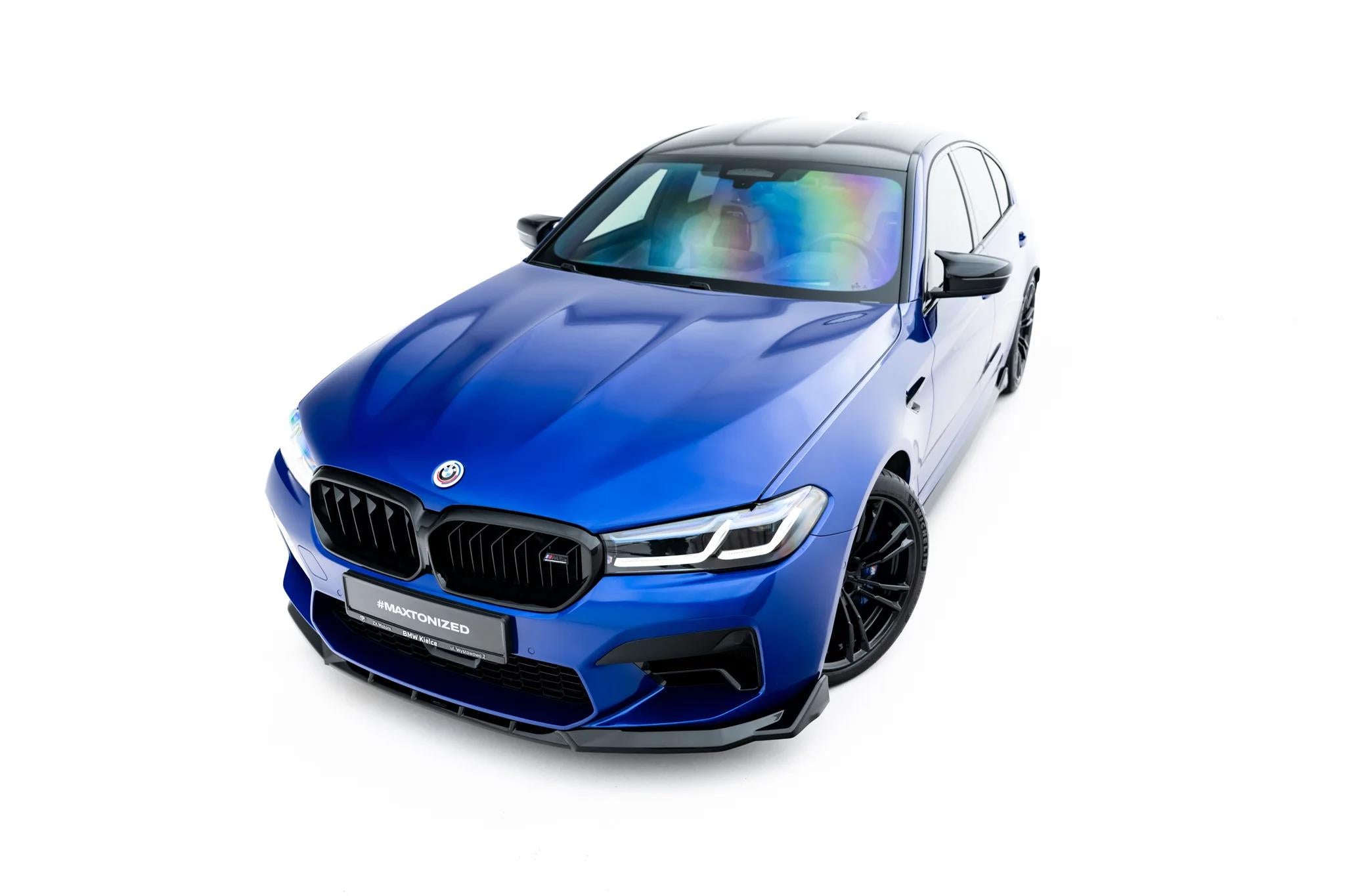 Maxton Design Street+ Spoilerlippe Front Ansatz V.4 passend für BMW M5 F90 Facelift schwarz Hochglanz