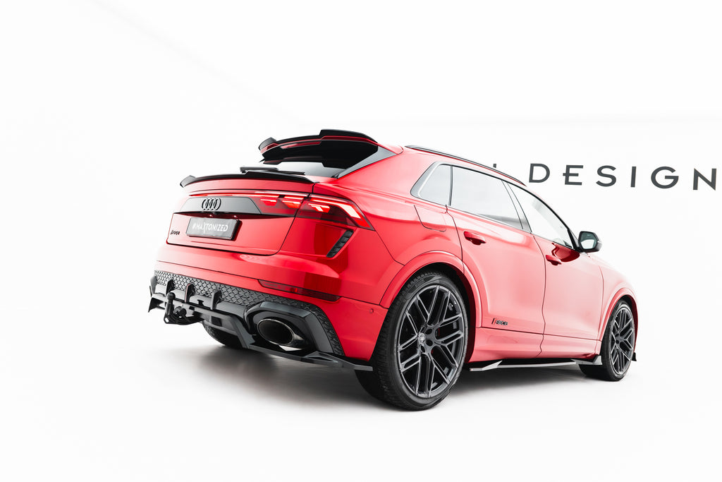 Maxton Design Street+ Mittlerer Diffusor RACE passend für Audi RSQ8 Mk1 Facelift schwarz Hochglanz