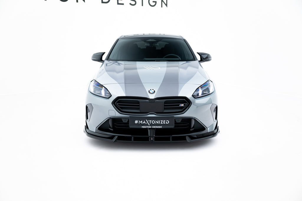 Maxton Design Street+ Spoilerlippe Front Ansatz V.2 passend für BMW M135i M Performance F70 schwarz Hochglanz