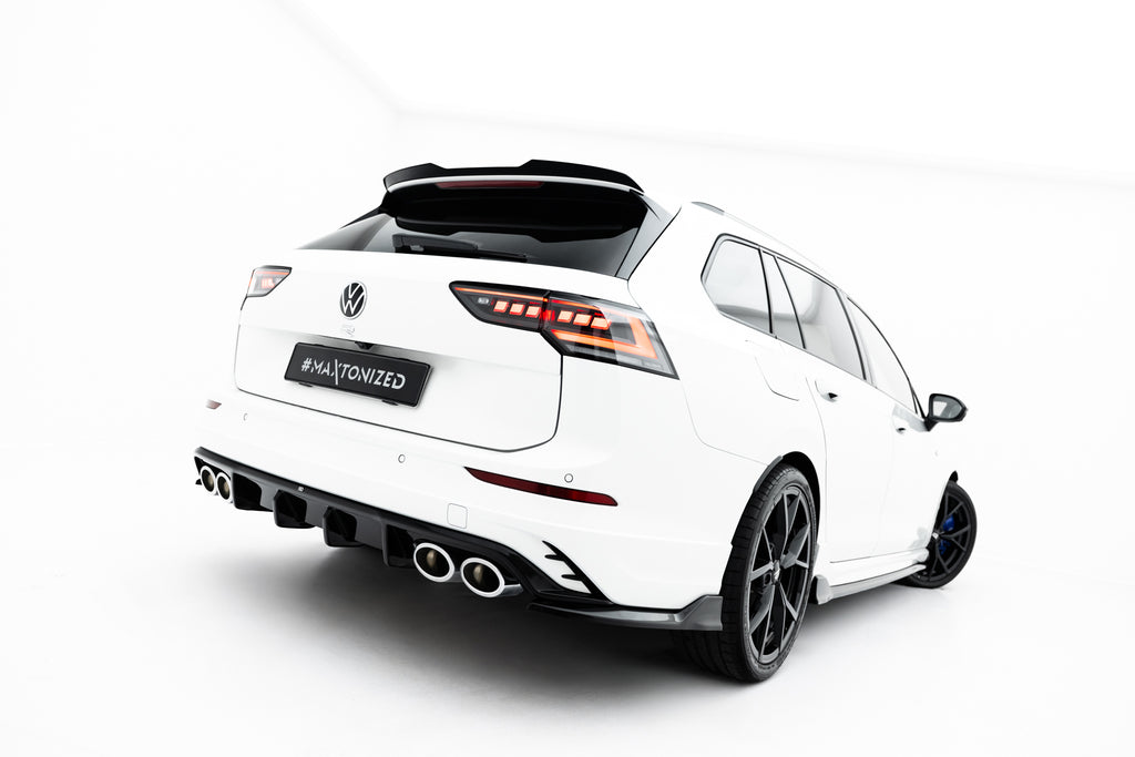 Maxton Design Heck Ansatz Flaps Diffusor V.2 passend für VW Golf R Variant Mk8 / Mk8 Facelift schwarz Hochglanz