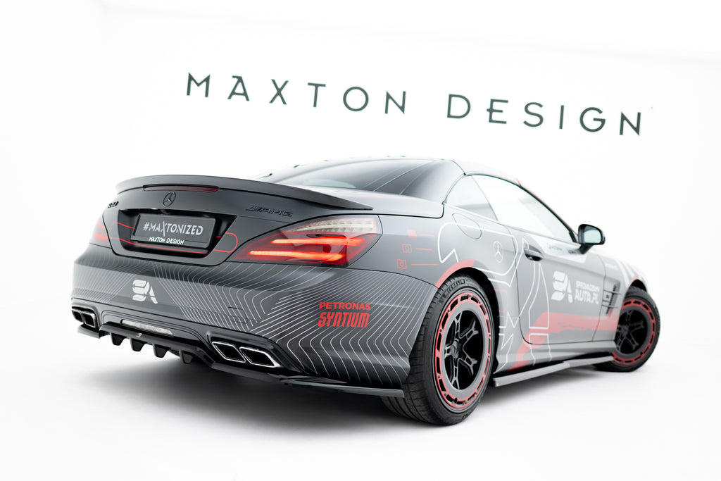 Maxton Design Street+ Mittlerer Diffusor RACE passend für Mercedes-Benz SL 63 AMG R231 schwarz Hochglanz