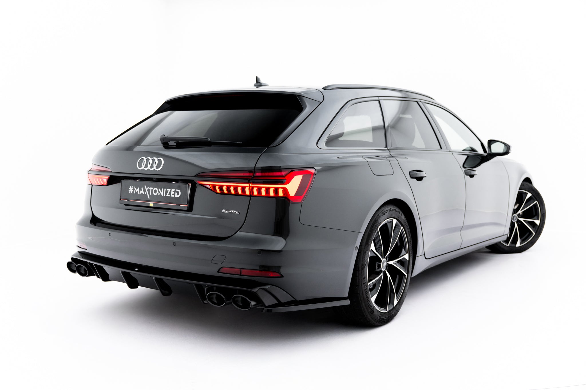 Maxton Design Diffusor Heck Ansatz + Endrohre für Audi A6 Limousine / Avant C8 / C8 Facelift