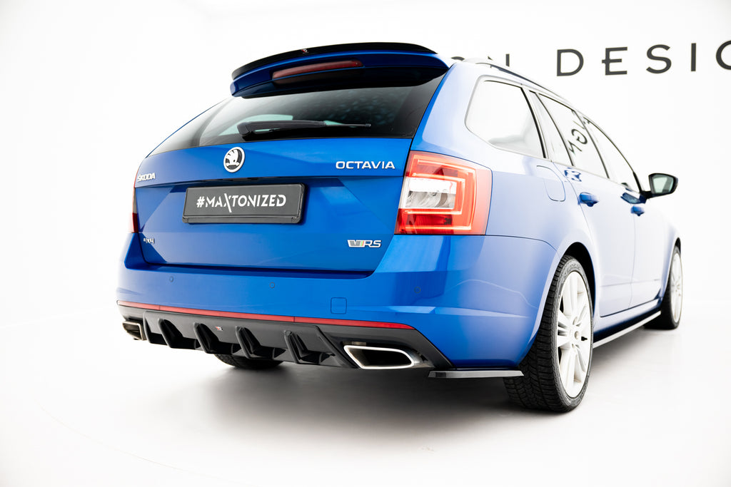 Maxton Design Diffusor Heck Ansatz V.1 passend für Skoda Octavia RS Mk3 / Mk3 FL Hatchback / Kombi schwarz Hochglanz