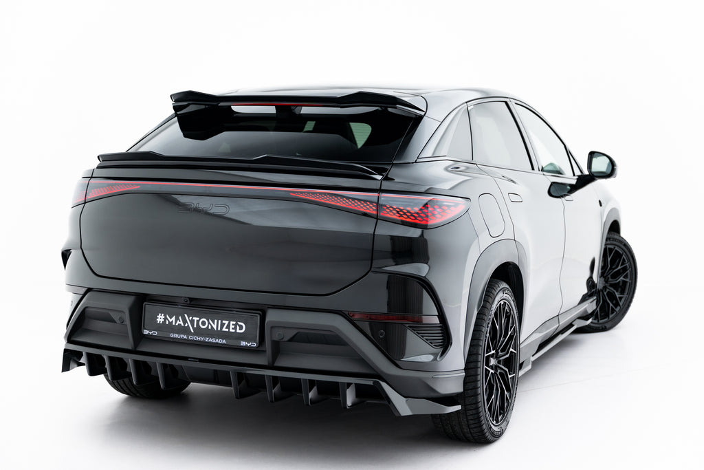 Maxton Design Niedriger Spoiler CAP passend für BYD Sealion 7 Mk1 schwarz Hochglanz