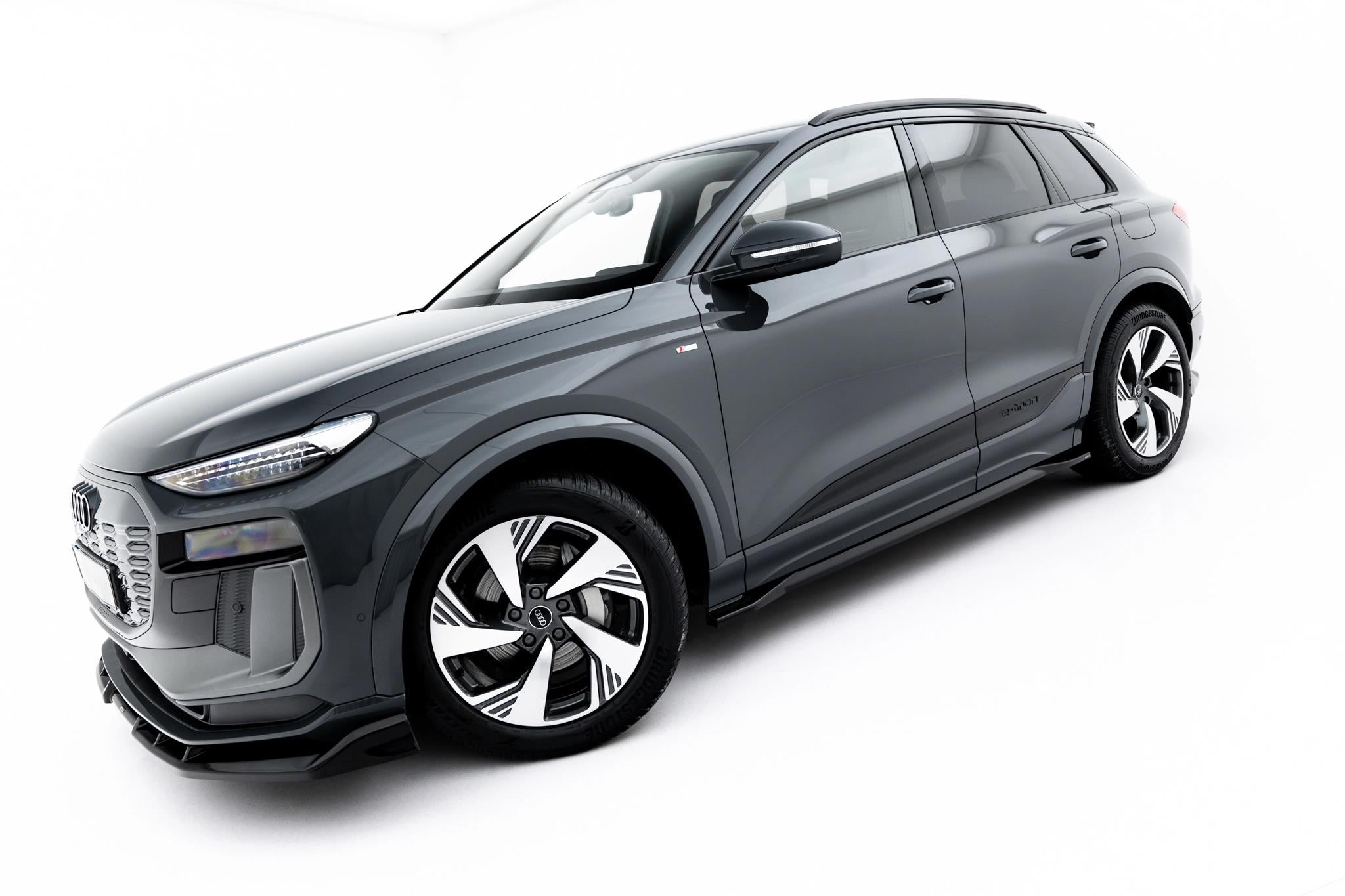 Maxton Design Street+ Seitenschweller Leisten passend für Audi Q6 e-tron Standard / S-Line / SQ6 e-tron SUV / Sportback Mk1 schwarz Hochglanz