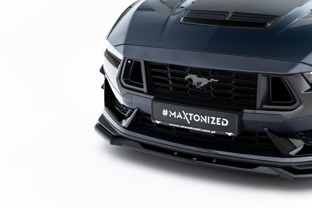 Maxton Design Street+ Spoilerlippe Front Ansatz V.2 passend für Ford Mustang Dark Horse Mk7 schwarz Hochglanz