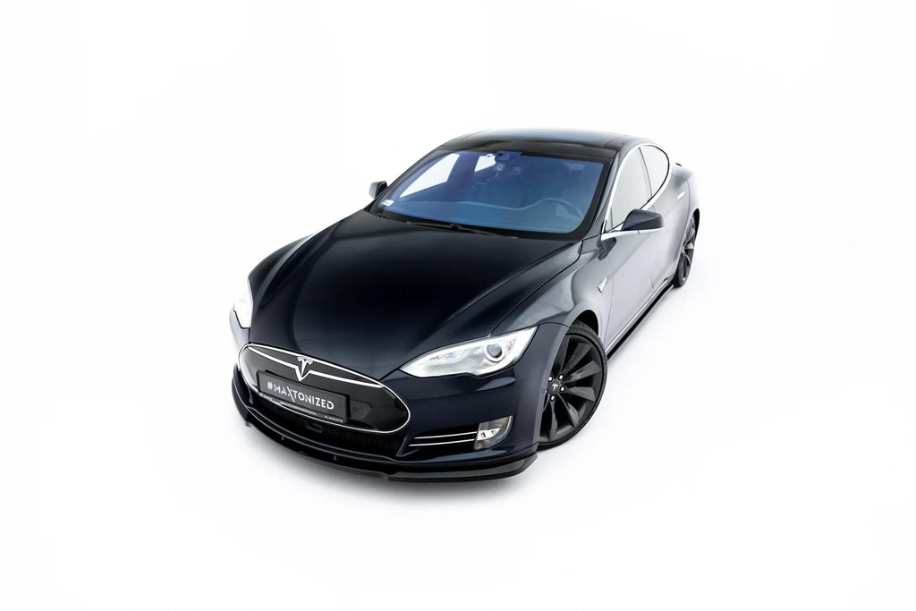 Maxton Design Street+ Spoilerlippe Front Ansatz V.1 passend für Tesla Model S Mk1 schwarz Hochglanz