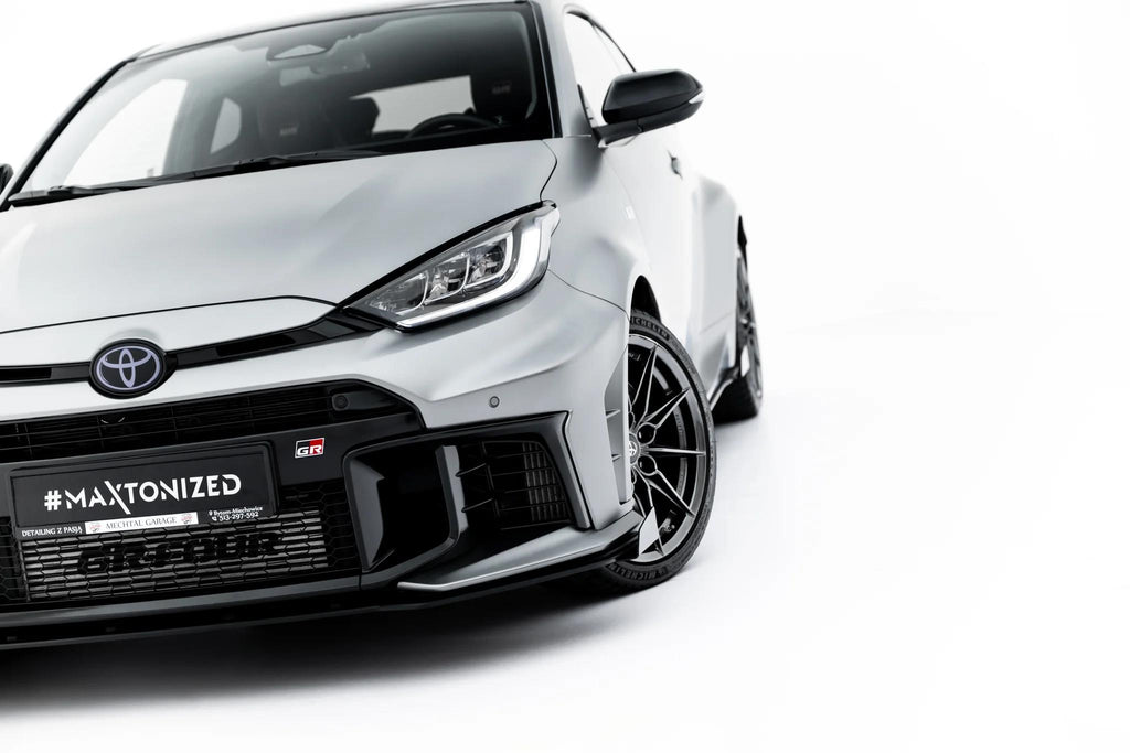Maxton Design Front Stoßstange Flaps passend für Flaps Toyota GR Yaris Mk4 Facelift schwarz Hochglanz