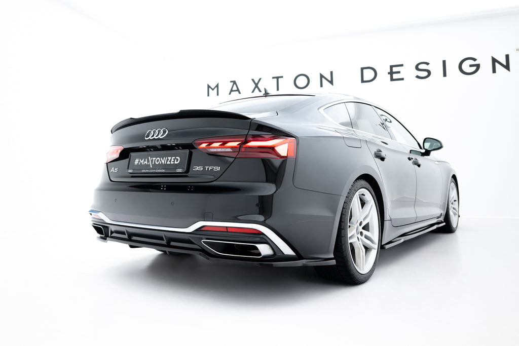 Maxton Design Spoiler CAP V.1 passend für Audi A5 F5 Sportback schwarz Hochglanz