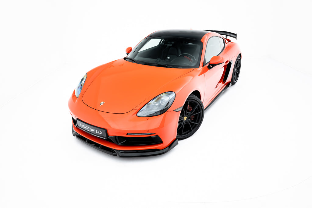 Maxton Design Street+ Spoilerlippe Front Ansatz passend für V.3 Porsche 718 Cayman GTS 982c schwarz Hochglanz
