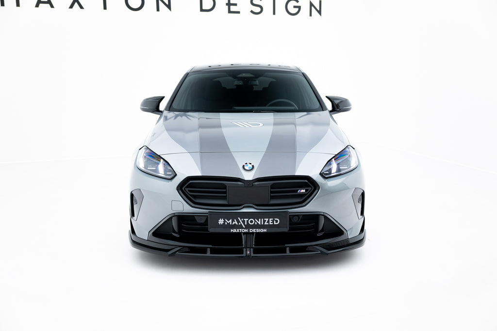 Maxton Design Street+ Spoilerlippe Front Ansatz V.1 passend für BMW M135i M Performance F70 schwarz Hochglanz