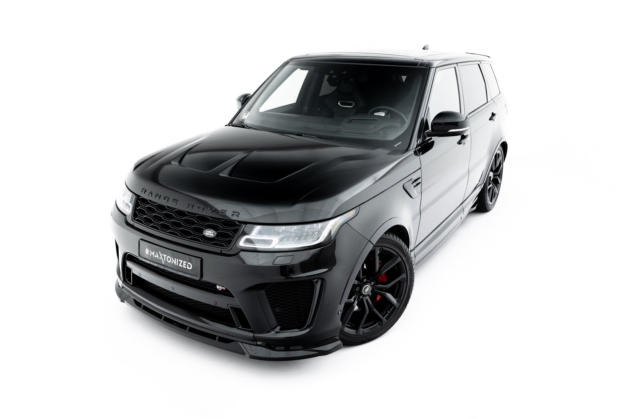 Maxton Design Street+ Spoilerlippe Front Ansatz passend für Land Rover Range Rover SVR Mk2 Facelift schwarz Hochglanz