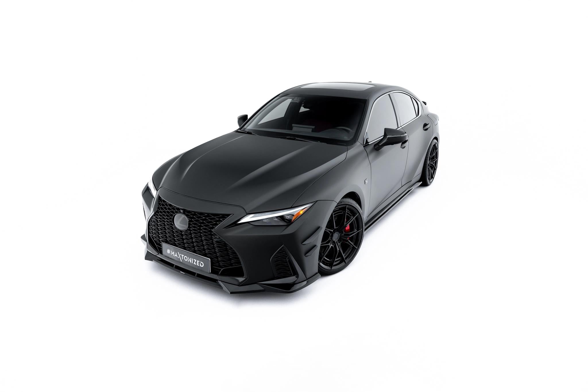 Maxton Design Street+ Spoilerlippe Front Ansatz V.2 passend für Lexus IS 500 Mk3 Facelift 2 (XE30) schwarz Hochglanz