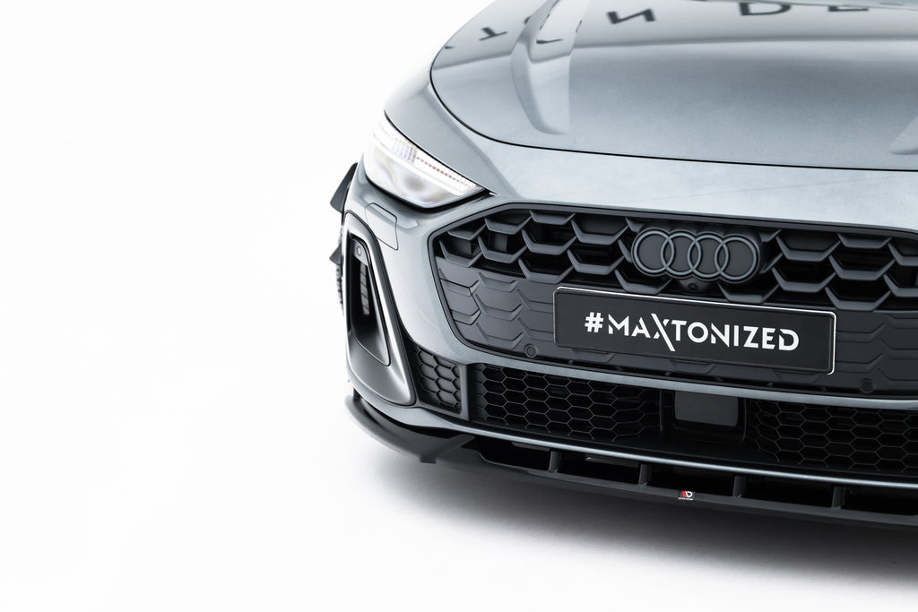 Maxton Design Street+ Spoilerlippe Front Ansatz V.2 passend für Audi A5 S-Line / S5 Limousine / Avant B10 schwarz Hochglanz