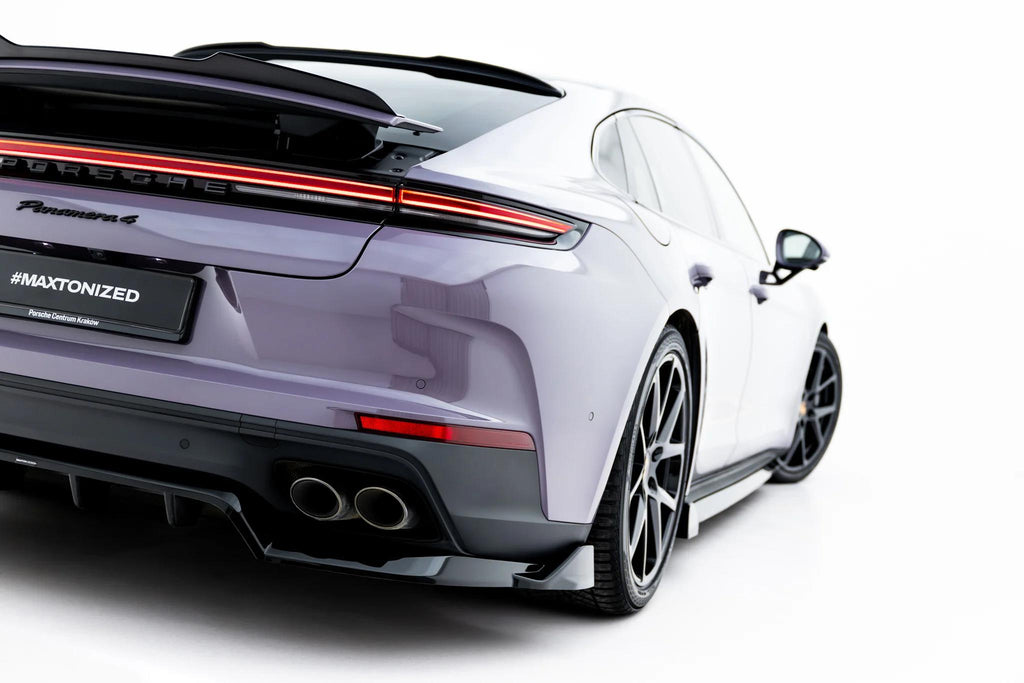 Maxton Design Street+ Mittlerer Diffusor Race Passend für Porsche Panamera 4 / 4S E-Hybrid / 4 E-Hybrid 972 Schwarz Hochglanz