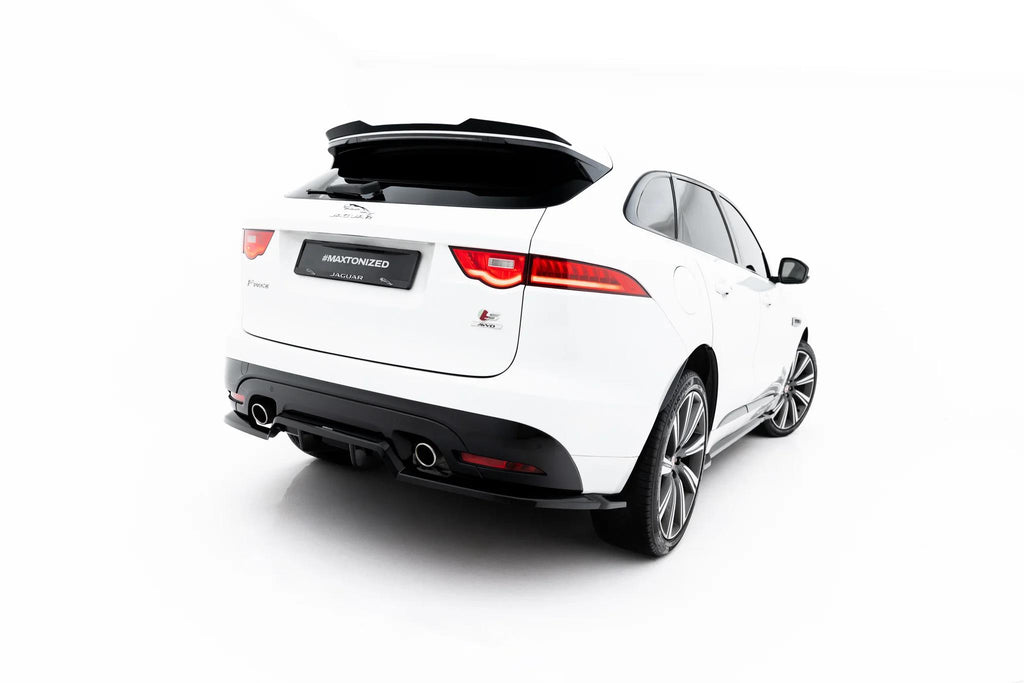 Maxton Design Street+ Mittlerer Diffusor Race Passend für Jaguar F-Pace S X761 Schwarz Hochglanz