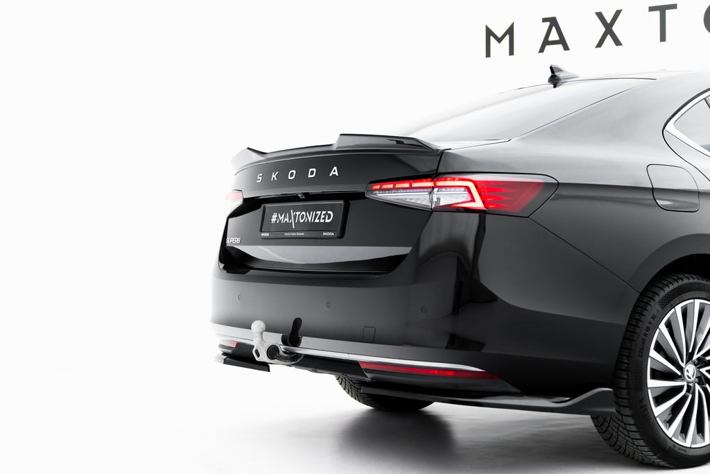 Maxton Design Diffusor Heck Ansatz passend für Skoda Superb Sportline Mk4 schwarz Hochglanz