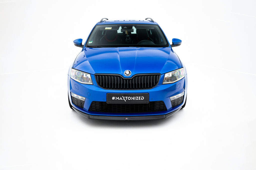 Maxton Design Street+ Spoilerlippe Front Ansatz V.2 passend für Skoda Octavia RS Mk3 schwarz Hochglanz