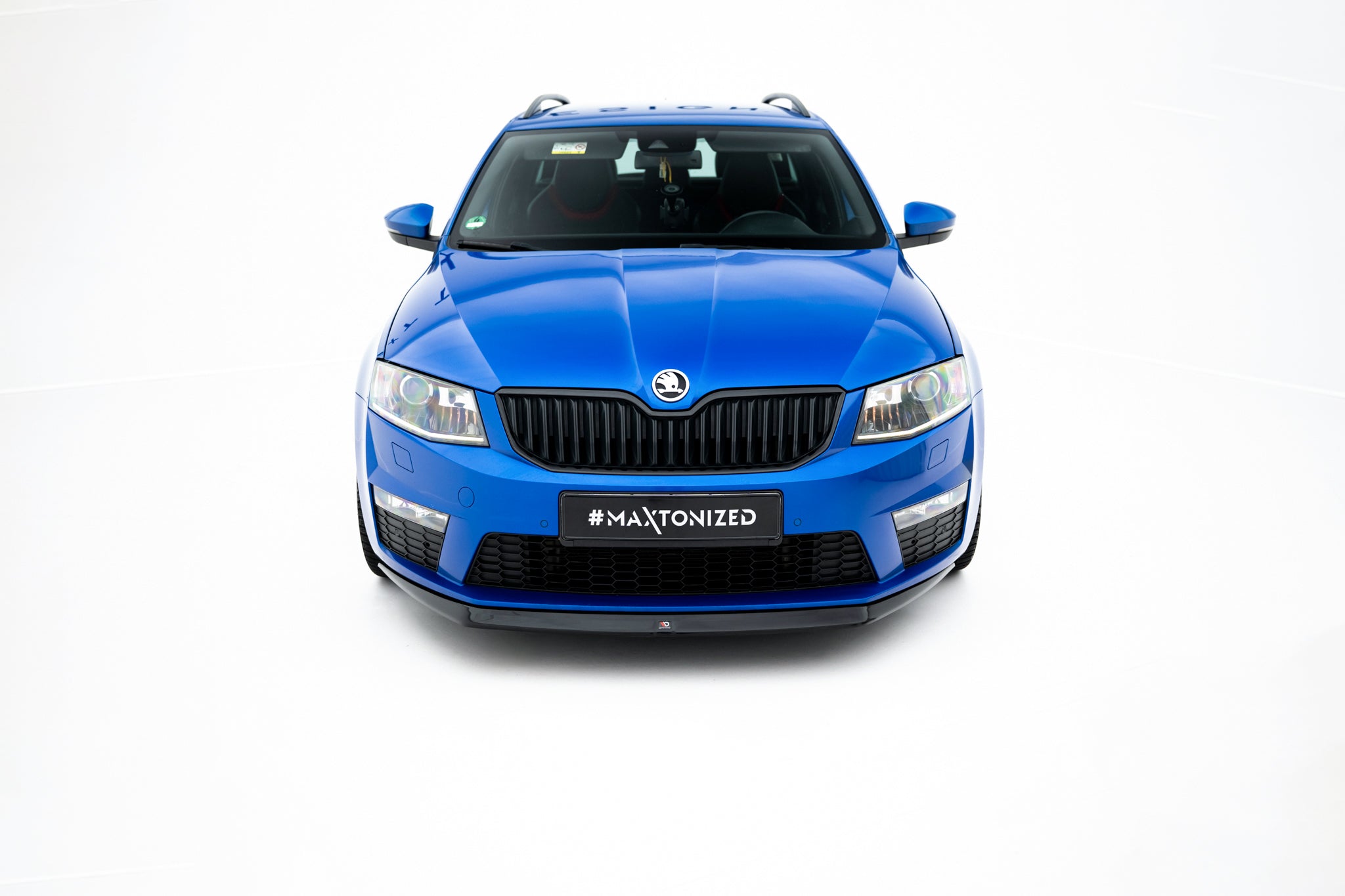 Maxton Design Street+ Spoilerlippe Front Ansatz V.2 passend für Skoda Octavia RS Mk3 schwarz Hochglanz
