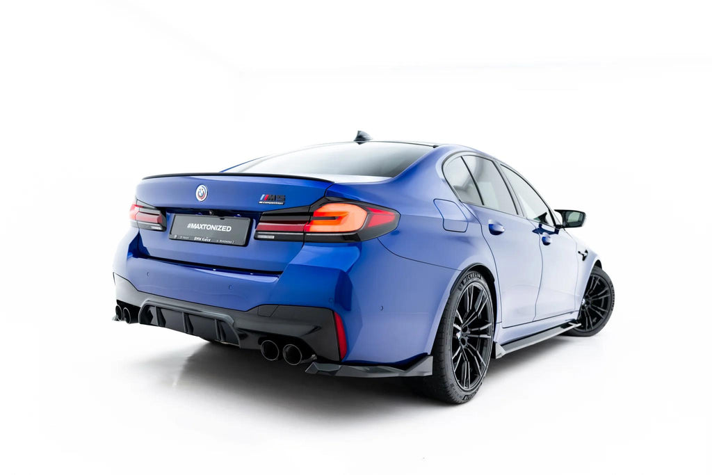 Maxton Design Heck Ansatz Flaps Diffusor V.2 passend für BMW M5 F90 schwarz Hochglanz