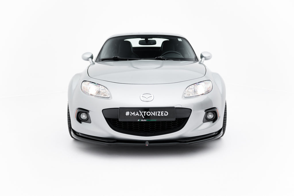 Maxton Design Street+ Spoilerlippe Front Ansatz passend für Mazda MX-5 Mk3 (NC) Facelift schwarz Hochglanz