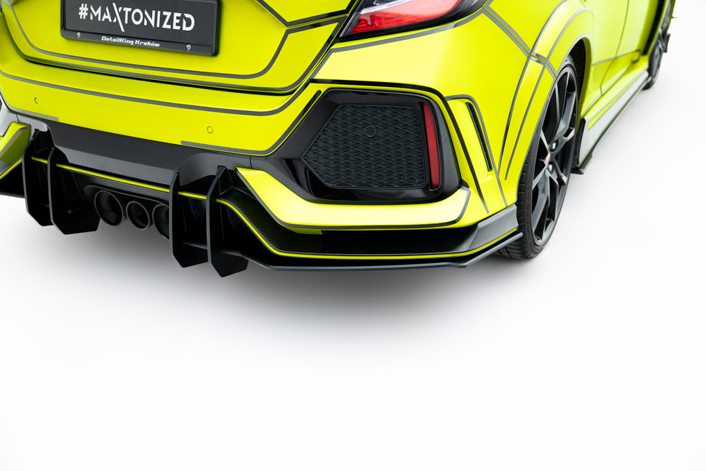 Maxton Design Robuste Racing Diffusor Heck Ansatz V.2 passend für Honda Civic Type-R Mk10 / Mk10 Facelift