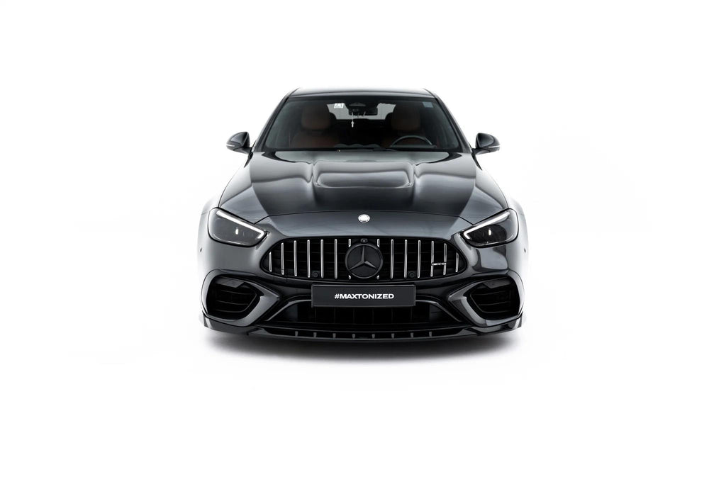 Maxton Design Street+ Spoilerlippe Front Ansatz V.1 passend für Mercedes-AMG C63 Limousine / Kombi W206 / S206 schwarz Hochglanz