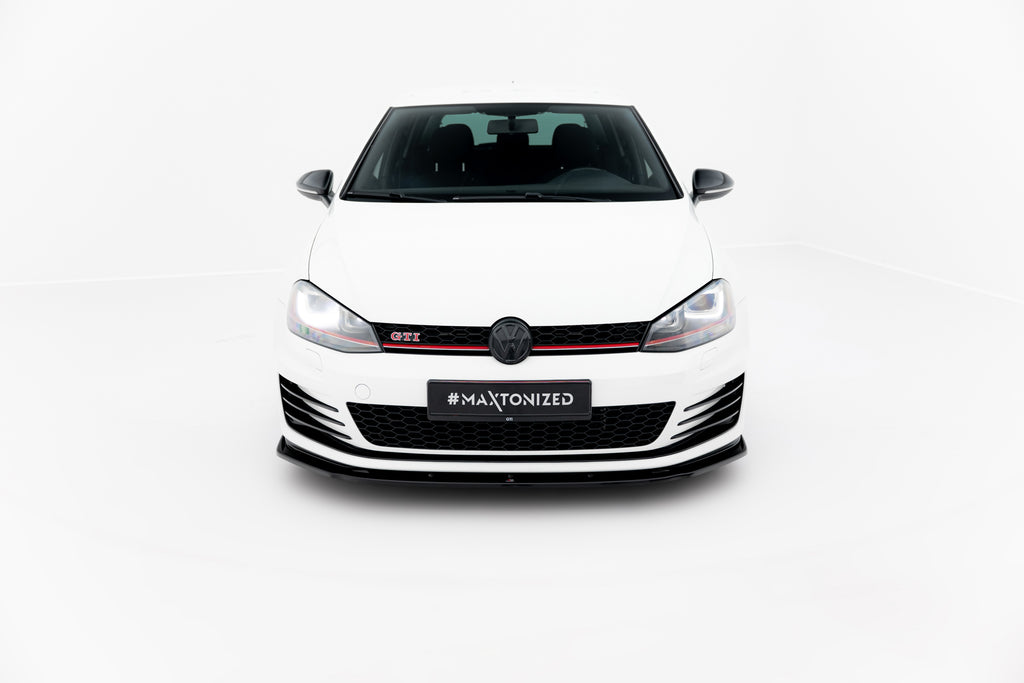 Maxton Design Street+ Spoilerlippe Front Ansatz V.1 passend für VW Golf GTI / GTD Mk7 schwarz Hochglanz
