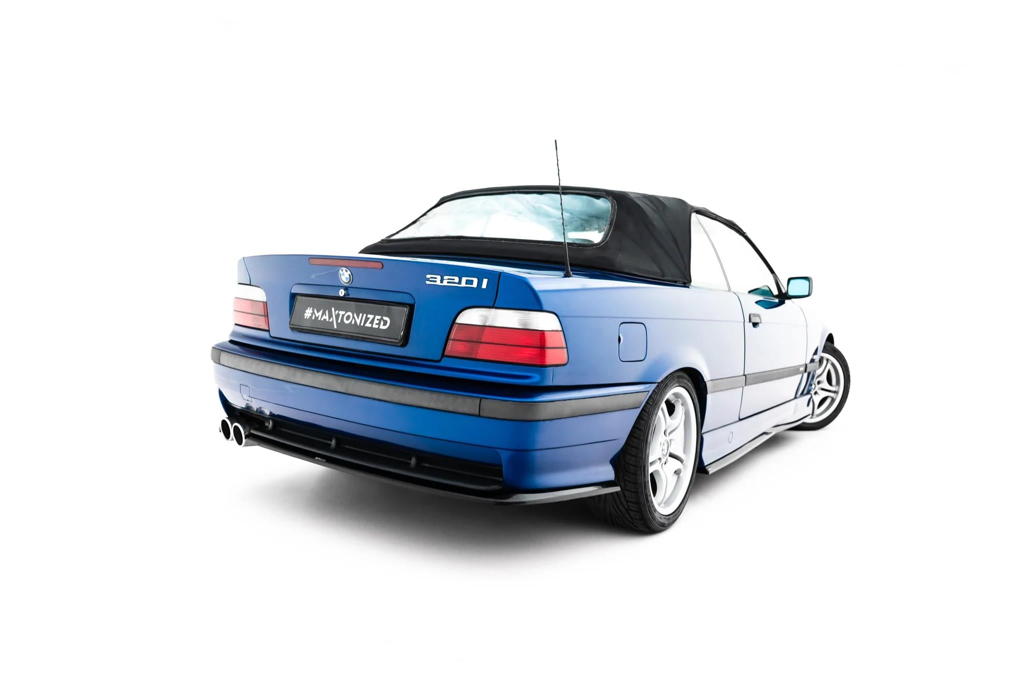 Maxton Design Heck Ansatz Flaps Diffusor passend für BMW M3 / 3 M-Paket Coupe / Cabrio E36 schwarz Hochglanz