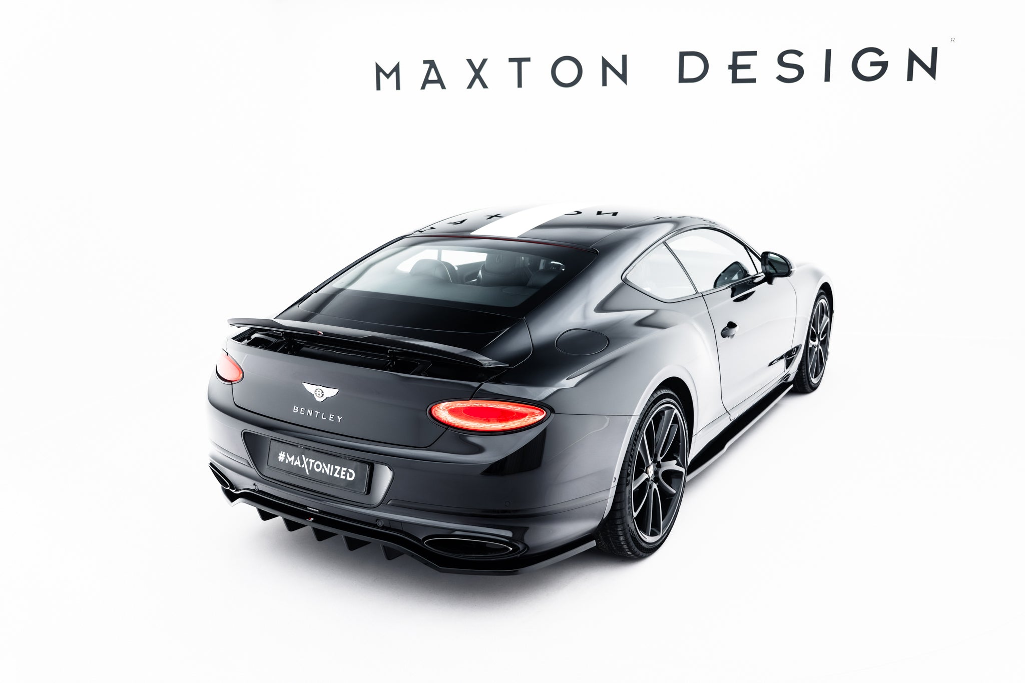 Maxton Design Street+ Seitenschweller Leisten passend für Bentley Continental GT Coupe Mk3 schwarz Hochglanz