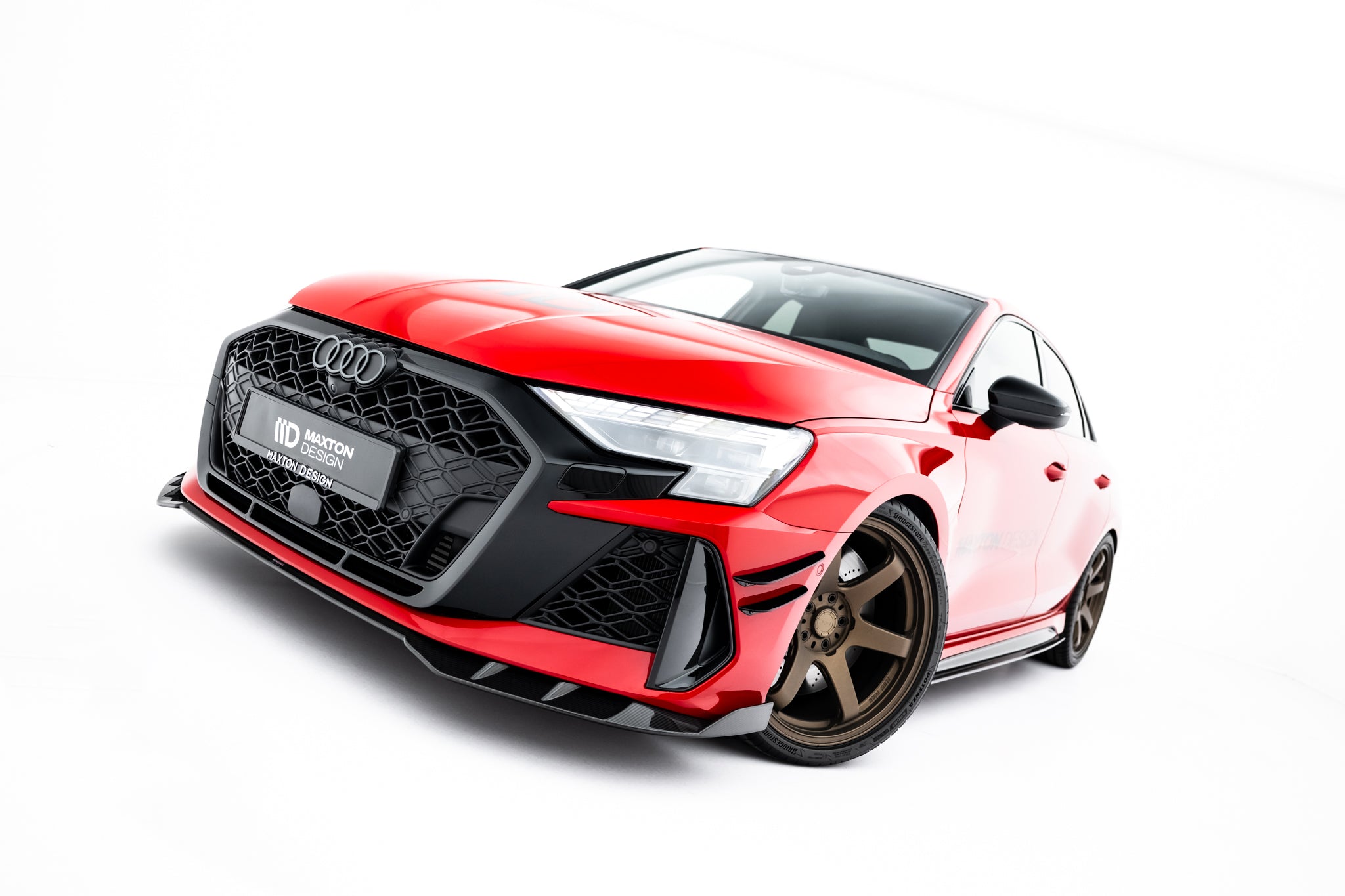 Maxton Design Prepreg Carbon Fiber Street+ Spoilerlippe Front Ansatz passend für Audi RS3 Limousine / Sportback 8Y Facelift
