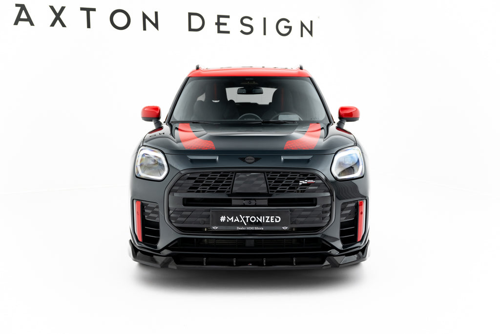Maxton Design Street+ Spoilerlippe Front Ansatz passend für Mini Countryman JCW U25 schwarz Hochglanz