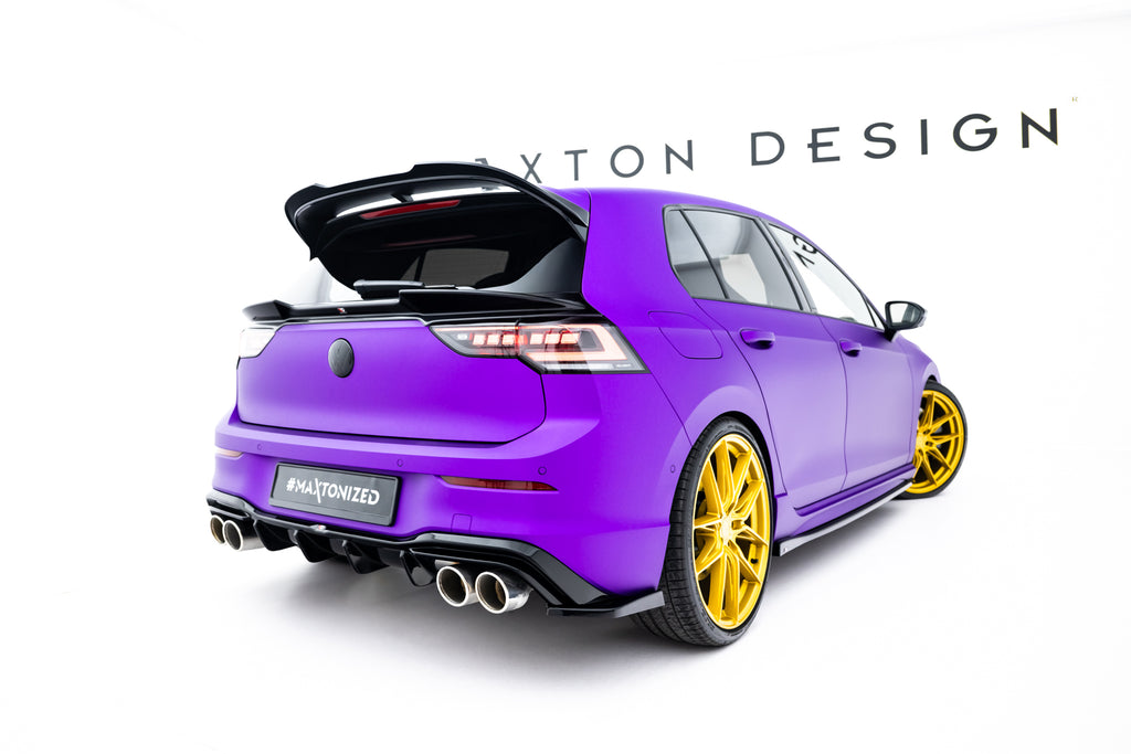 Maxton Design Heck Ansatz Flaps Diffusor V.6 passend für VW Golf R Hatchback Mk8 Facelift schwarz Hochglanz