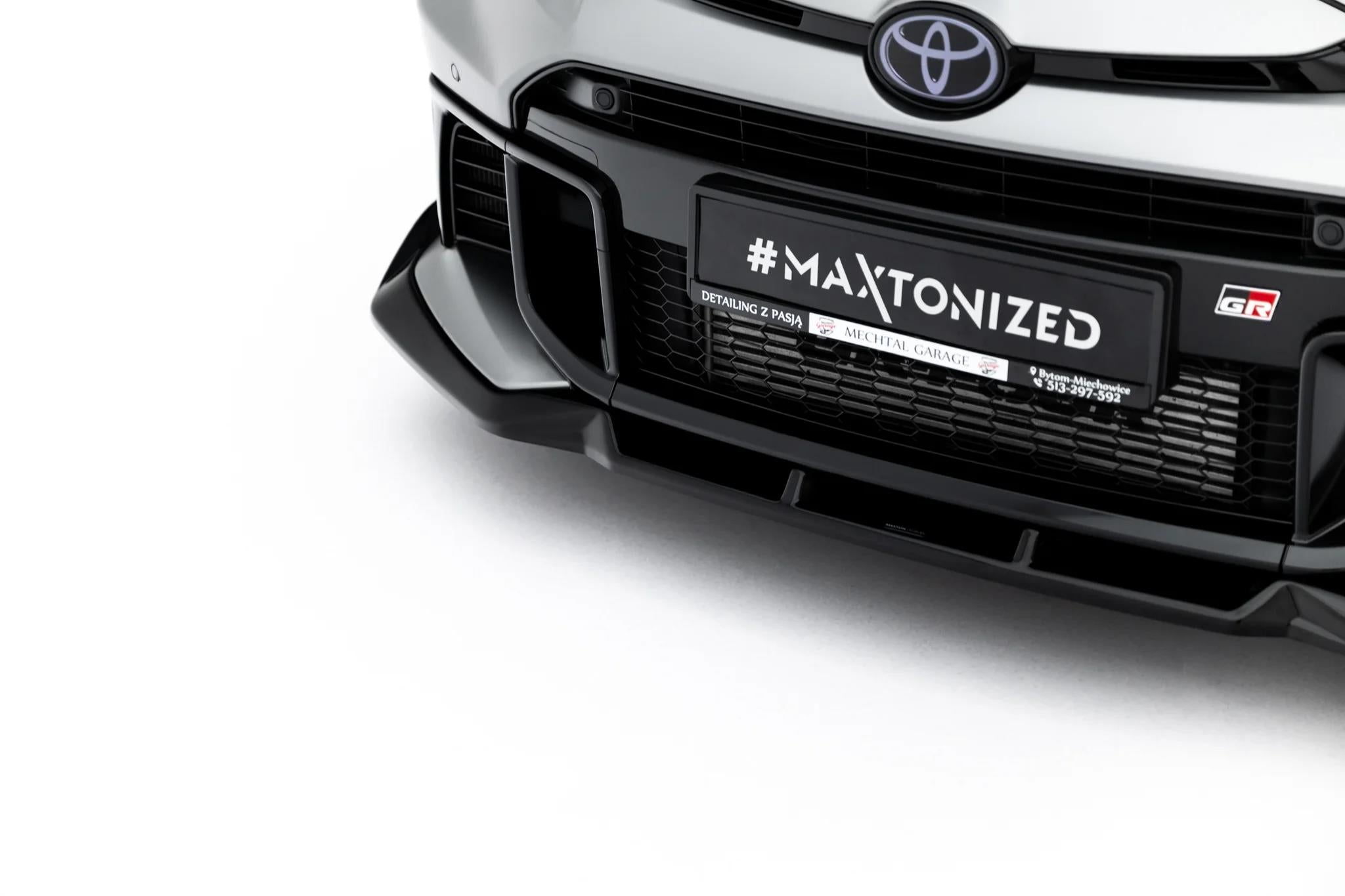 Maxton Design Street+ Spoilerlippe Front Ansatz V.2 passend für Toyota GR Yaris Mk4 Facelift schwarz Hochglanz