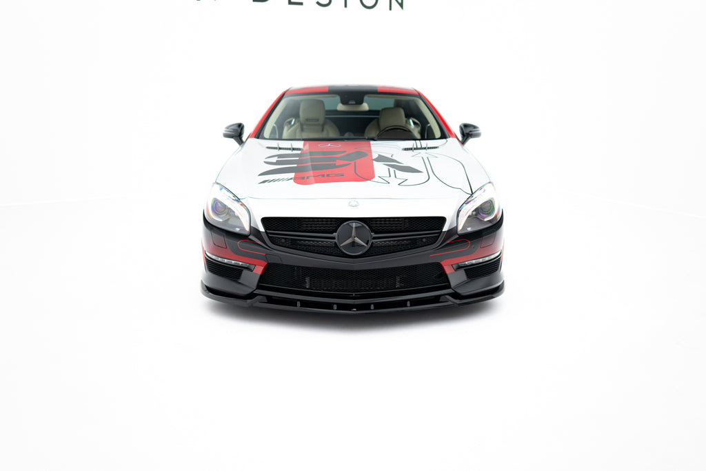 Maxton Design Street+ Spoilerlippe Front Ansatz V.1 passend für Mercedes-Benz SL 63 AMG R231 schwarz Hochglanz