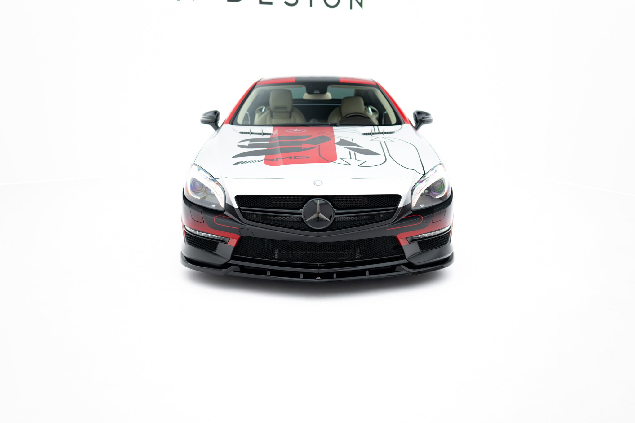 Maxton Design Street+ Spoilerlippe Front Ansatz V.1 passend für Mercedes-Benz SL 63 AMG R231 schwarz Hochglanz